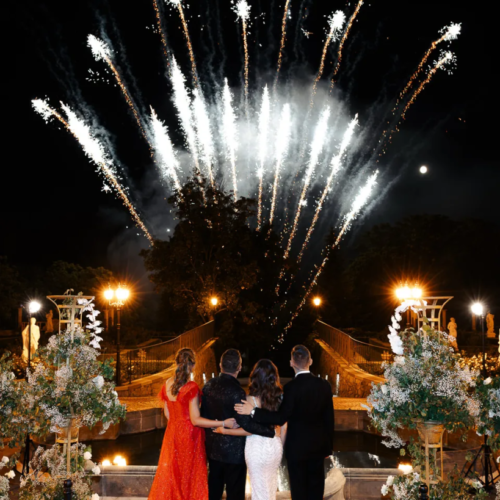 gorgeous fireworks during Galicia Nueva wedding