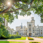 European castle wedding venue with historic architecture and gardens