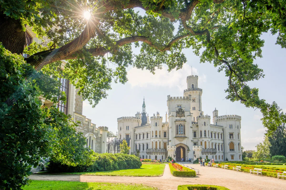 European castle wedding venue with historic architecture and gardens